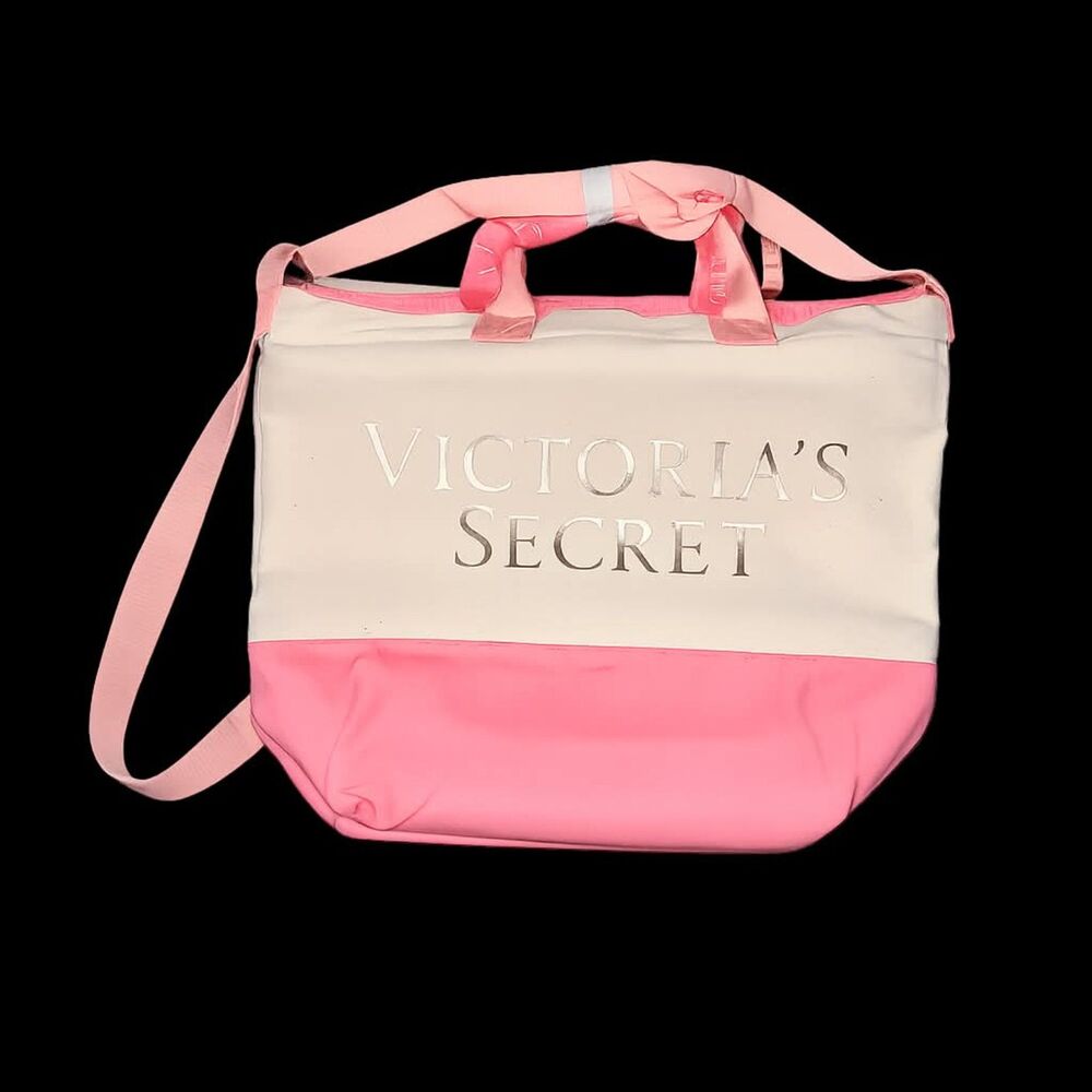 Victoria’s Secret Pink & Cream Canvas Tote – New With Tags